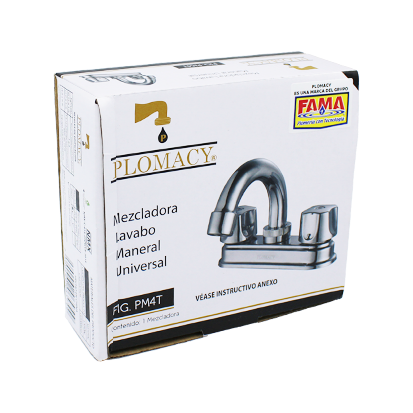 MEZCLADORA PARA LAVABO 4 MANERAL TIPO UNIVERSAL